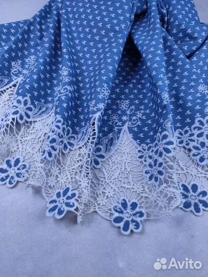 Ткань плательная вискоза с ажурным краем