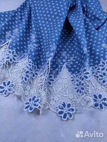 Ткань плательная вискоза с ажурным краем