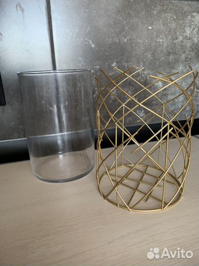 Подсвечники, ваза HM, золотая шкатулка