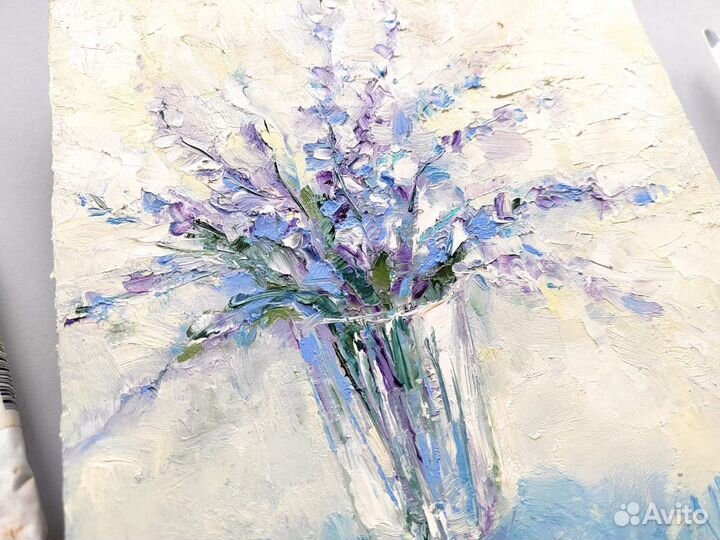 Лаванда в вазе картина маслом