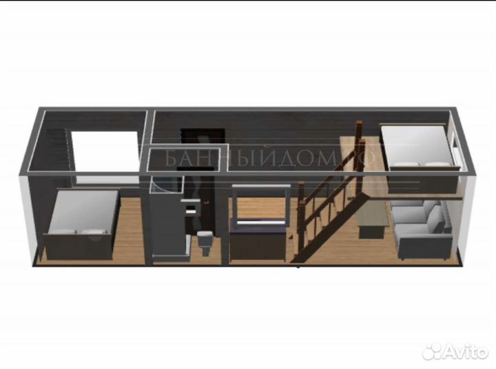 Дом с антресолью (в 1,5 этажа)