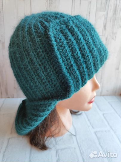 Шапка ушанка из пуха норки