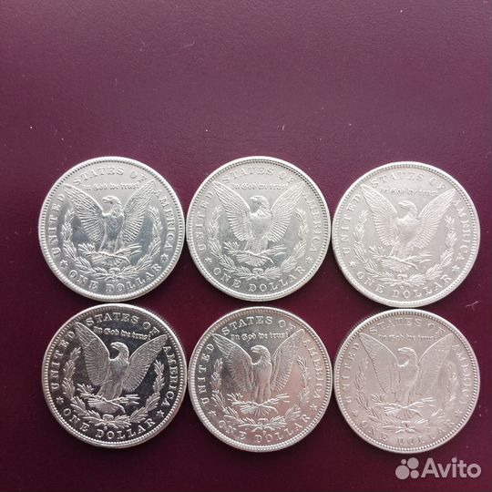 Монета серебро США доллар морган