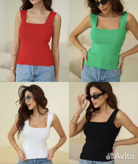 Топ-майка в рубчик женская