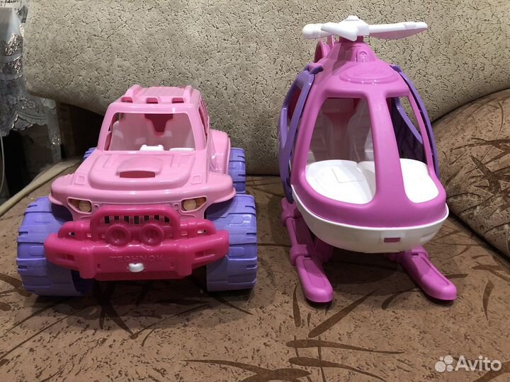 Машина и вертолет в стиле Барби