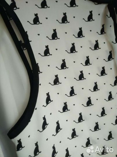 Рубашка (блуза) женская с кошечками новая 48