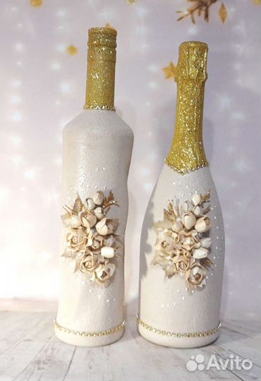 Свадебные бутылки и бокалы
