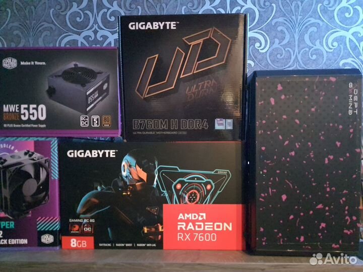 Новый Gigabyte RX7600 Gaming+ Core i5 12400F/B760