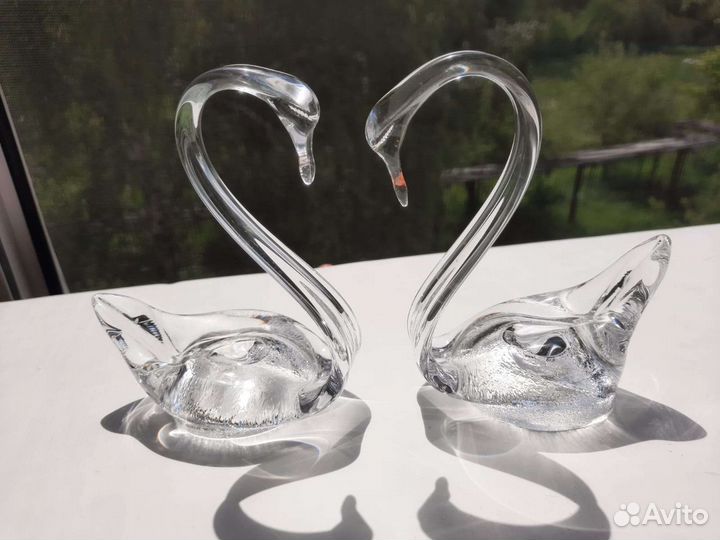 Пара лебедей стекло СССР