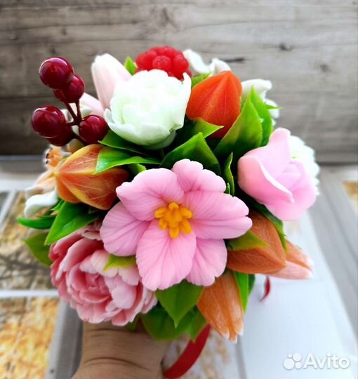 Букет из мыла ручной работы