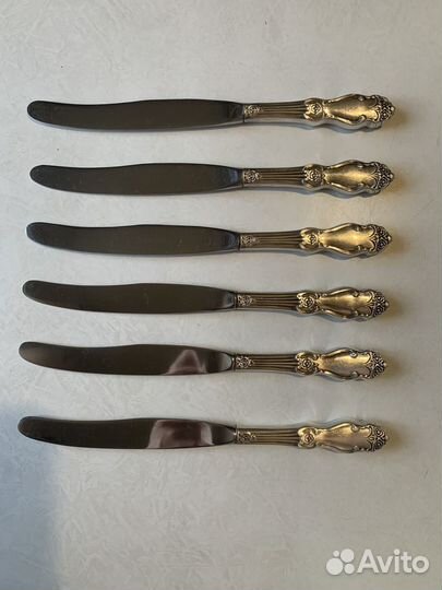 Мельхиоровый набор на 6 персон ножи