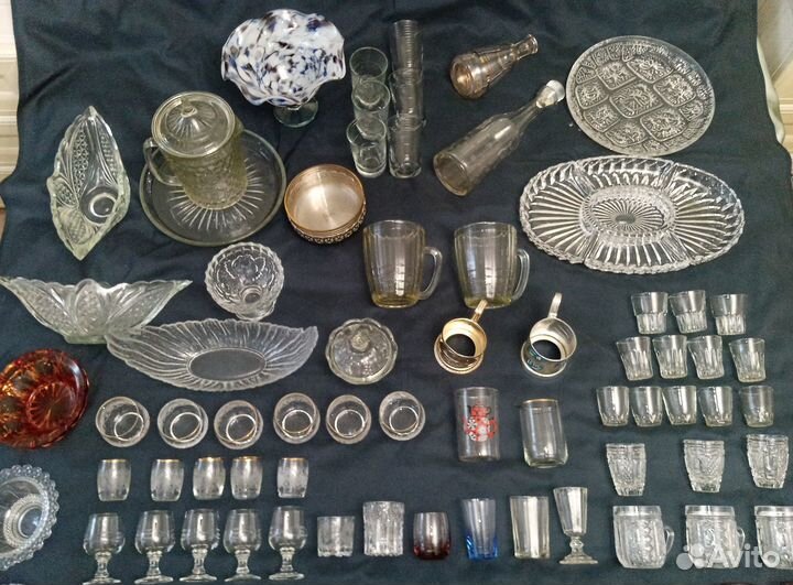 Рюмки Стопки Фужеры Хрусталь Стекло Резьба СССР