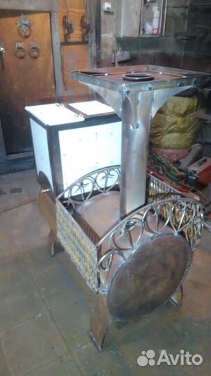 Металлическая печь в баню