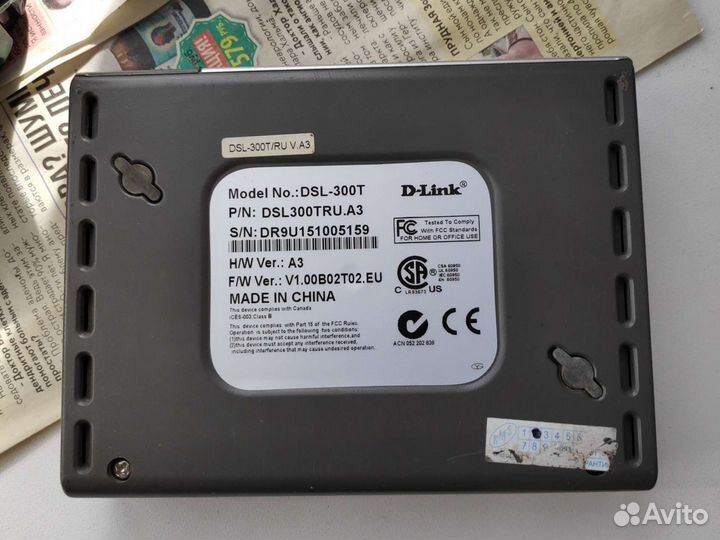 Модем adsl2 D-Link DSL-300T A3