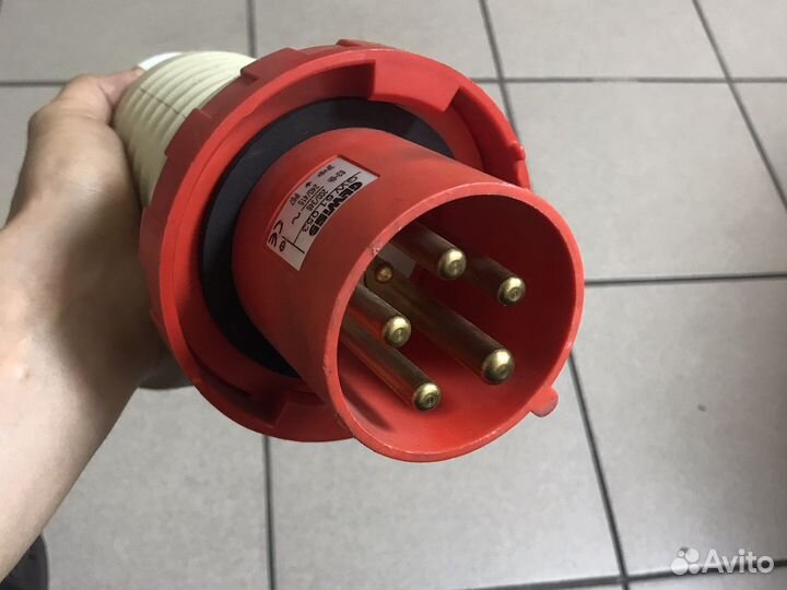 Вилка. Gewiss GW 61 053 прямой штекер, 3P+N+E, 63A