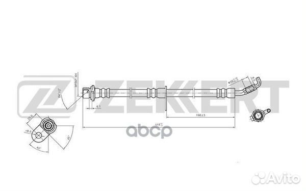 Шланг тормозной передний левый Toyota Carina E