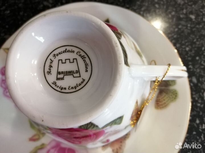 Чашка с блюдцем костяной фарфор