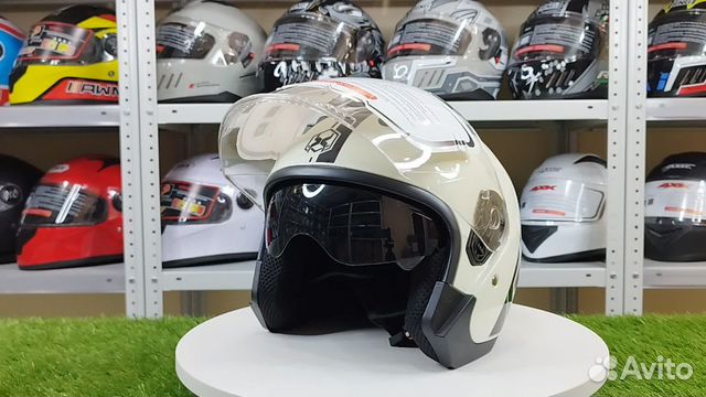 Мотоциклетный шлем открытый с двойным визором