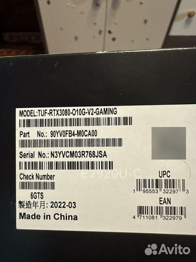 Видеокарта asus rtx 3080 tuf gaming oc v2 lhr tuf