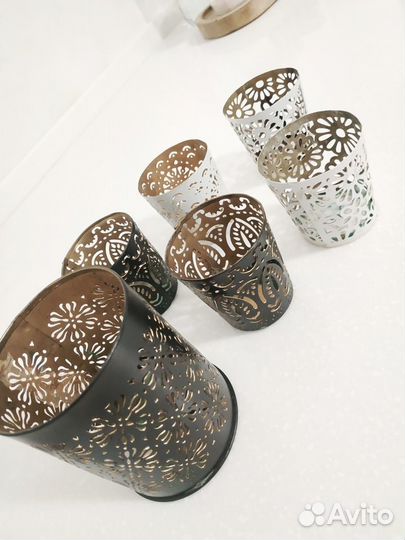 Подсвечники металлические, 6 штук