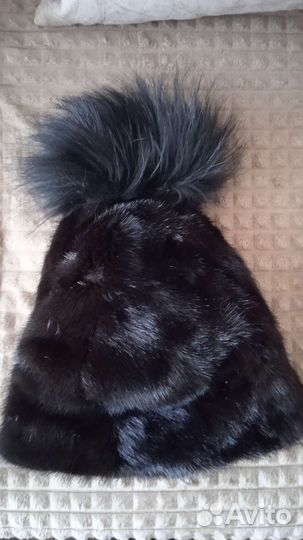 Шапка норковая женская черная