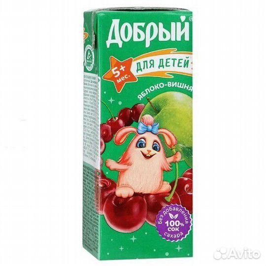 Сок Добрый Вишня-Яблоко 200мл Мултон