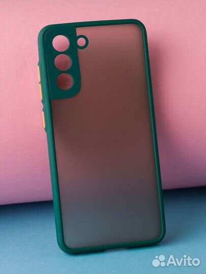 Чехол Samsung S22 (матовый/силикон/защита камеры)