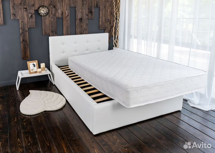 Кровать 120х200 полуторка белая Роза