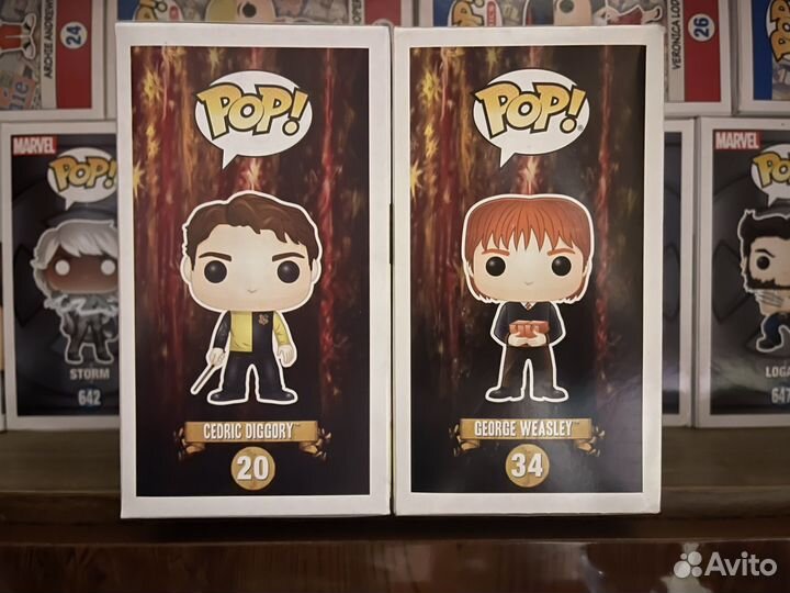 Cedric Diggory 20, George Weasley 34. Funko Pop