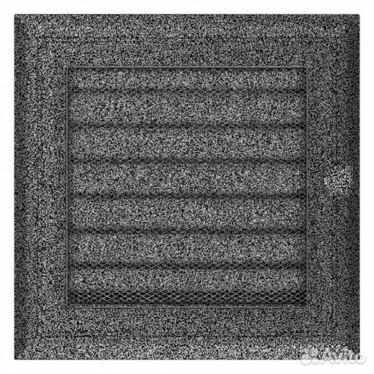 Вент решетка Kratki Оскар Черный хром с жалюзи 17