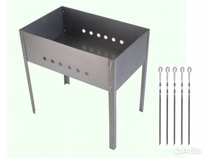 Мангал с 5 шампурами 40х25х40см новый, в наличии