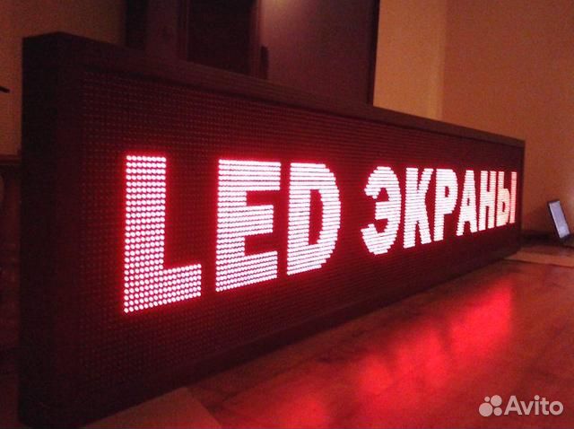Led табло бегущая строка 37х165 см красная