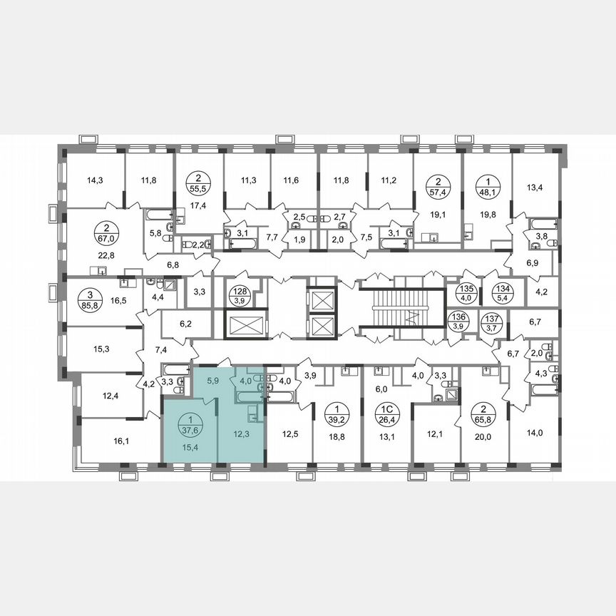 1-к. квартира, 37,6 м², 9/19 эт.