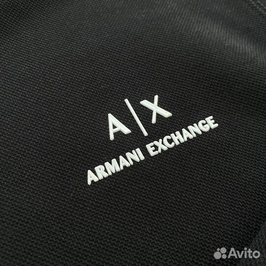 Свитшот armani полузамок черный