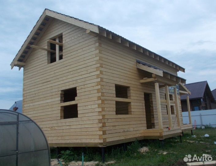 Дома срубы из бруса 6х9 2 этажа с крыльцом отделка