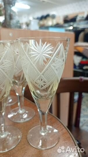 Фужеры, рюмки, стаканы хрустальные, СССР