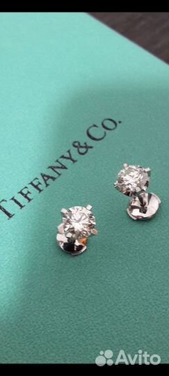 Золотые пусеты Tiffany с бриллиантами (CVD)