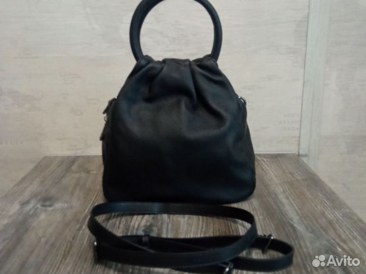 Сумка женская натуральная кожа черная