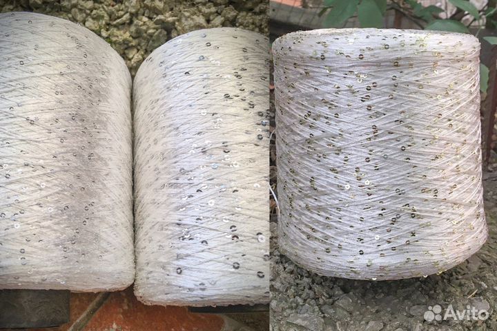 Пряжа с пайетками блестящая люрекс подмот