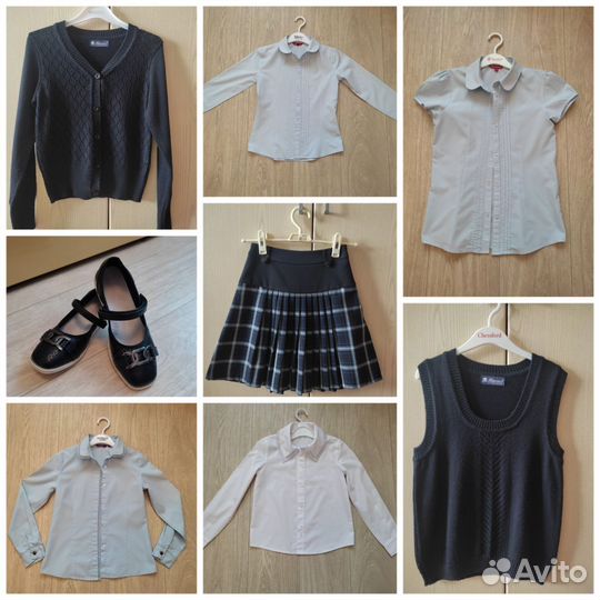 Школьная форма на девочку, кардиган, жилетка, юбка