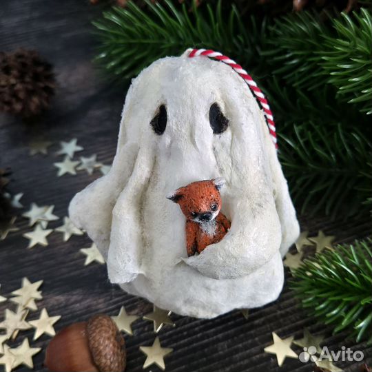 Ватная игрушка привидение