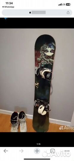 Сноуборд+крепления +ботинки 39-40,5