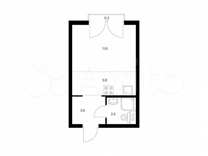 Квартира-студия, 23,8 м², 4/33 эт.