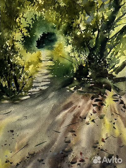 Картина акварелью пейзаж