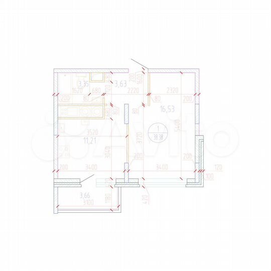 1-к. квартира, 38,4 м², 15/17 эт.