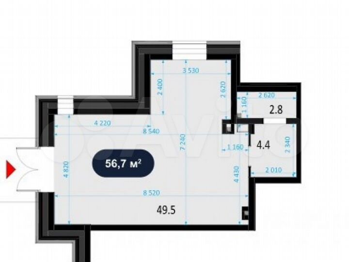 Сдам торговое помещение, 56.7 м²