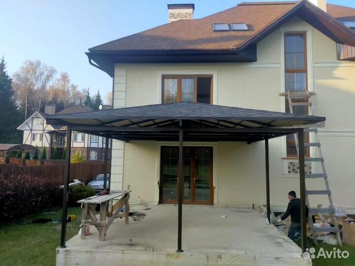 Навес арочный 4х7 с поликарбонатом для машины