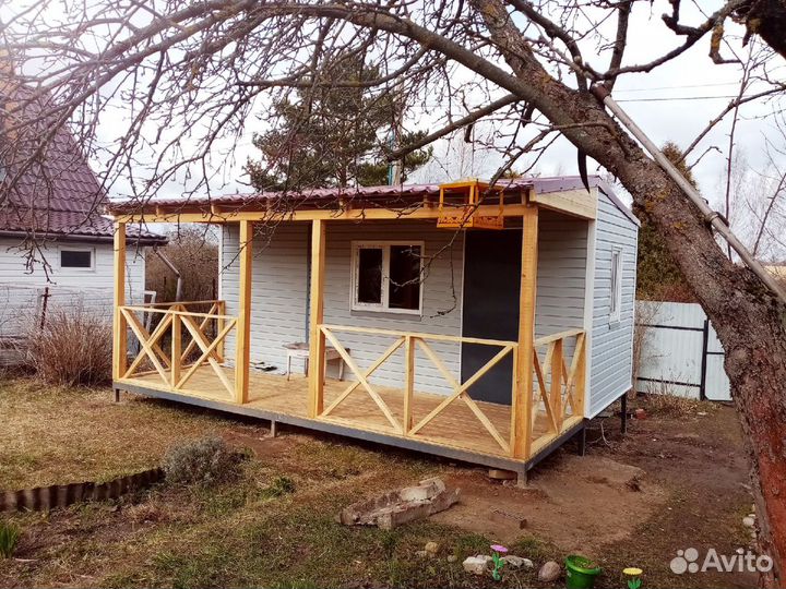 Бытовка для дачи с верандой, дачный домик