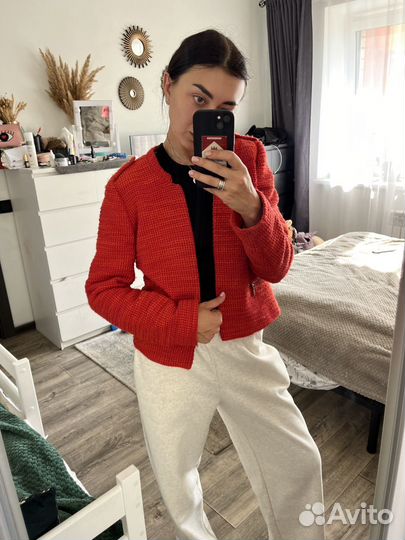 Твидовый жакет винтаж оверсайз