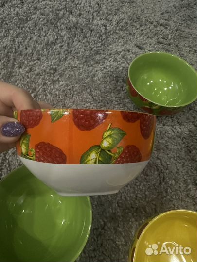 Салатник «радужная малина» 560 мл (6шт)